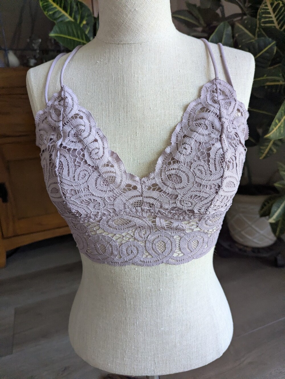Victoria Secret Pink Dusty Rose Lace Stretch Bralette Size Small